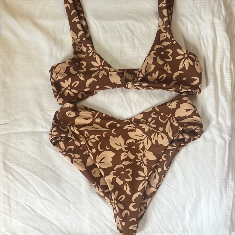Skatie Brown Floral Bikini set
